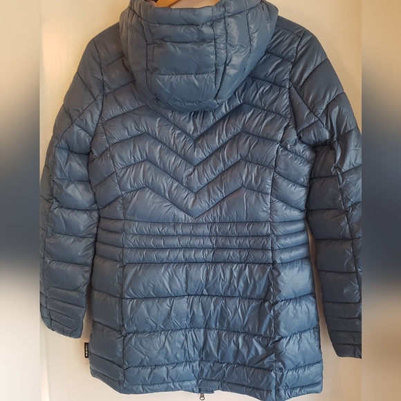 NWOT NOIZE Eden Vegan Parka  Jacket Quilted Coat Blue Outwear Cruelty - Picture 3 of 12